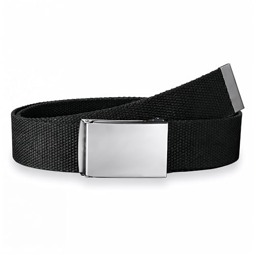 WedDecor Canvas Tactical Belt with Shiny Metal Buckle - Unisex Adjustable Fabric Belt for Men, Women, Sports & Outdoor Fashion Accessories
