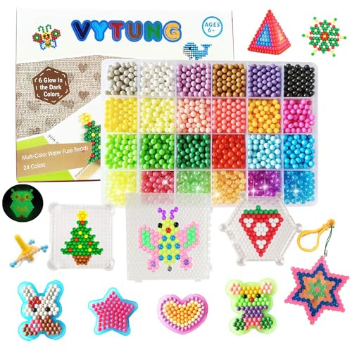 Vytung Kit perles d’eau 3600 perles magiques et artisanales en 24 couleurs accessoires d’artisanat pour débutants