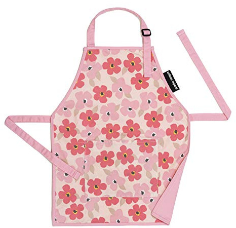 Urban Infant Little Helper Kids Apron - Children's Cooking Art Gardening - Great Gift for Toddler Boys and Girls - Poppies, Medium