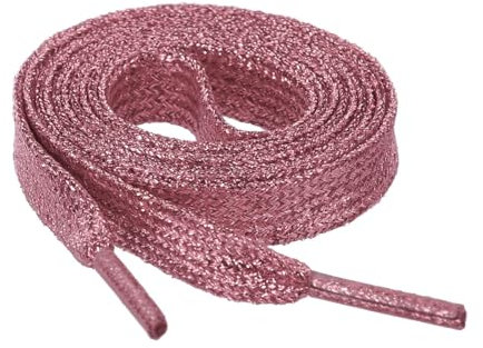 sourcing map Glitter Lumineux Métalliquebaskets Plates Scintillantes et Scintillantes Lacets Chaussures Lacets Rose 110cm/43.31