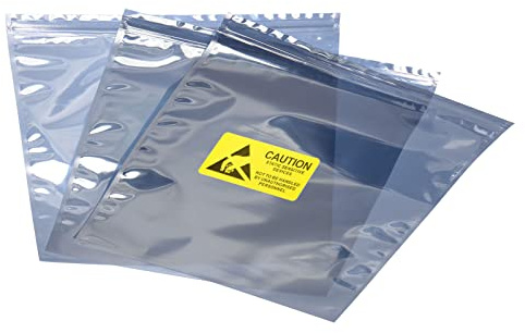 Rebower Anti Estática Bolsas ESD Blindaje Bolsas Resellables con Etiquetas, [para Electrónico Dispositivo GPU Duro Disco SSD HDD Base Placa] - 12x16 Pulgadas/10 Paquete