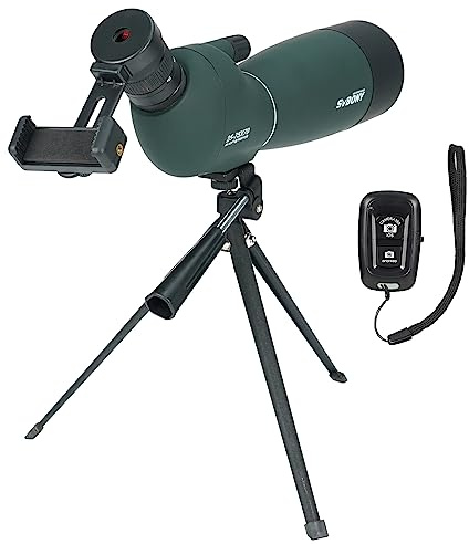 SVBONY SV28 Plus Spotting Scopes with Tripod, Angled Spotter Scope with Digiscoping Phone Adapter, IP65 Waterproof Fogproof Long Range Spotting Scope for Target Shooting, Birding, Hunting