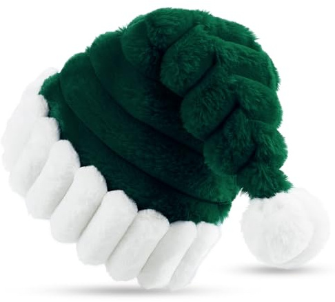 CITÉTOILE Chapeau de Noël pour Adultes, Bonnet de Père Noël en Velours de Luxe, Décoration de Nouveauté pour Hommes et Femmes, Verd