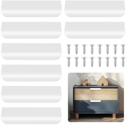 mauuuba 8 Pcs Tiradores Cocina Blanco, Tiradores de Puertas para Armarios Dormitorio Cajones Cocina Aparador Muebles, Blanco/80mm