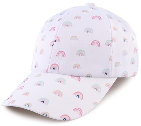 MniJiza Floral Gorro de Béisbol Bebé Gorra Niña y Niño Gato Mariposas Niña (4-8años, Arco Iris Blanco)