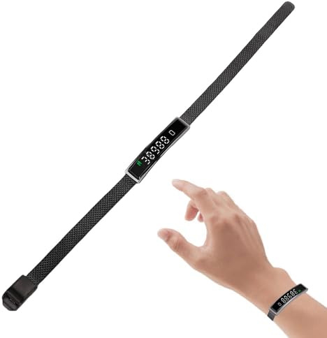 PUSOKEI Pulsera Inteligente, Rastreador de Fitness con 5.3, Impermeable para Natación, Soporte de iOS, Cámara de Control Remoto, Monitoreo Diario de Salud, 16.5 G de Ultra Luz (Black)