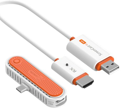j5create ScreenCast Mini Duo Type-C Wireless HDMI Transmitter and Receiver, Plug&Play 1080p@60Hz Low Latency 5G+2.4G Output for Streaming from Phone/Tablet to TV (JVAW60)