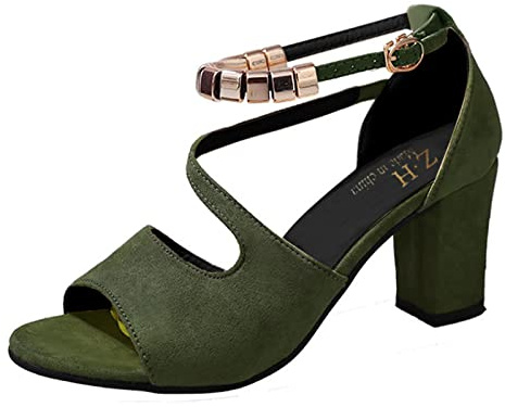 Escarpins ouverts pour femme - Noir - Sandales vertes avec lanières - Chaussures d'été respirantes et élégantes - Décontractées et confortables - Sandales de randonnée légères - Sandales d'extérieur