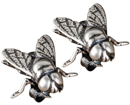 WESIEVYA Orecchini in Argento S925 a Perno Punk a Forma di Mosca Eleganti e Resistenti, per Cerimonie e Matrimoni Femminili