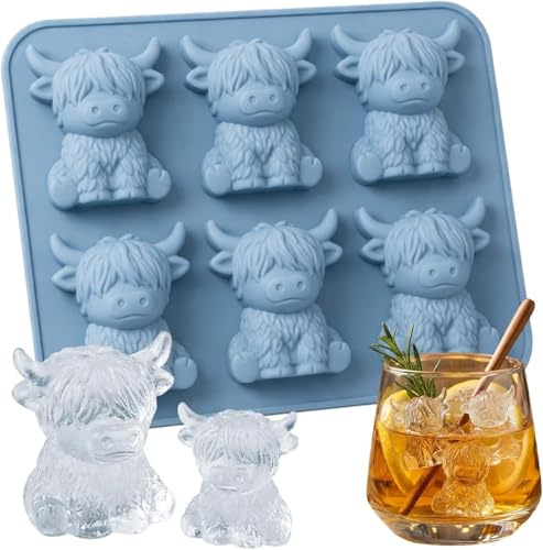 Mini 3D-silikonform i form av ko för isbitar - Silikonisbitform för choklad, godis, gelé, hemlagade godisar