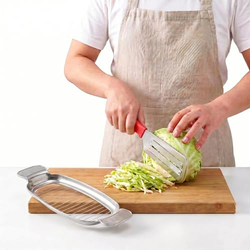 2 stycken multifunktionella örtsallad, grönsaksskärare, kålskärare för örtsallad, smörskärare, lämplig för att gnugga kål och morötter, för att trycka smör och ost