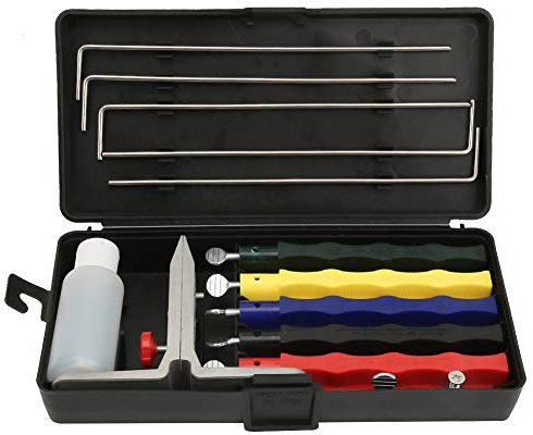 Aiguiseur de couteaux de cuisine professionnel, ensemble de pierres d'affûtage de meuleuse à angle fixe, système d'affûtage de cuisine