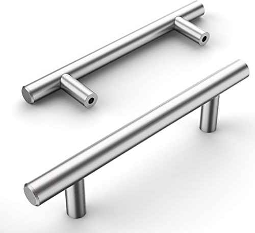 Amerdeco 12 Stück Möbelgriffe Edelstahl Gebürsteter Nickel Schrankgriffe Küchengriffe 96mm Lochabstand Schubladen Griffe Zinklegierung Schubladengriffe Griffe für Küchenschränke Kleiderschrank