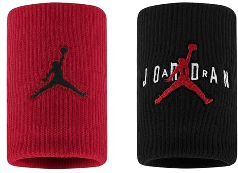 Nike Unisex – Erwachsene Jordan Jumpman Terry Wristband 2PK Gelenkband 2er, Gym red/Black/Gym red, one Size