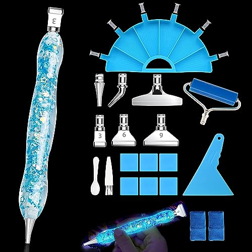 Diamond Painting Zubehör Stift, Diamond Painting Set, 6 Styles Metal Drill Pen Ersatzköpfe für 5D Diamond Painting Stifte, Diamond Painting Tools & Zubehör, Im Leuchtende Diamantkunst stifte (Roller)