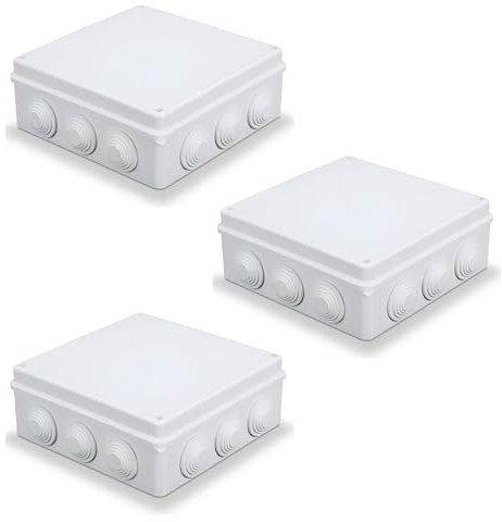 DC VOLTAGE ABS Plastic Waterproof IP65 Junction Box Universal Weatherproof Surface Mounted Electrical Project Enclosure(7.87x7.87x3.14 inch)