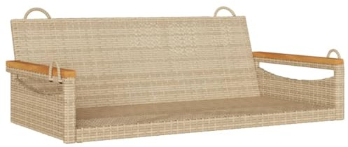 vidaXL Gungbänk beige 109x62x40 cm konstrotting