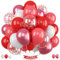 Luftballons Rot Weiß 12 Zoll Metallic Pastell Rot Weiss Latex Konfetti Luftballons Set Geburtstag Party Ballons Deko für Mädchen Frauen Valentinstag Verlobung Hochzeit Beichte Babyparty Dekorationen