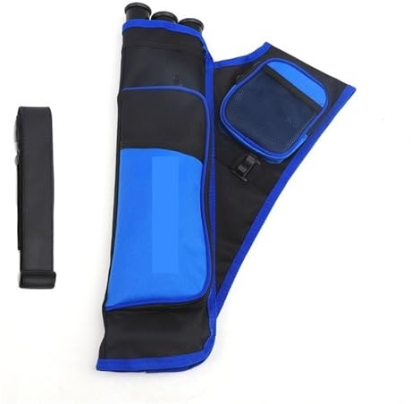 NJIEzhao Carquois de tir à l'arc Carquois de tir à l'arc 3 Tubes, Support de flèches, Portable, arrière, Main Droite, Main Gauche for Le tir à l'arc(Blue LH 1pc)