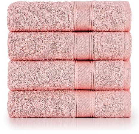 nottoc Frottier Handtücher Set Rosa 4 er Pack Baumwolle 50x90 cm, sehr saugfähig, weiches Gefühl, Weich, Frottiertücher Set
