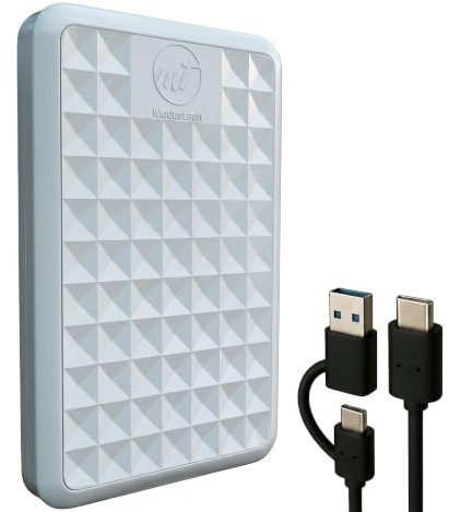ModusTech Facet 500GB External Hard Drive Portable USB-C/USB 3.1 Plug & Play Ultra- Slim HDD Hard Drive for Backup, Gaming, PC, Mac, Laptop, PS4, Xbox, Smart TV White