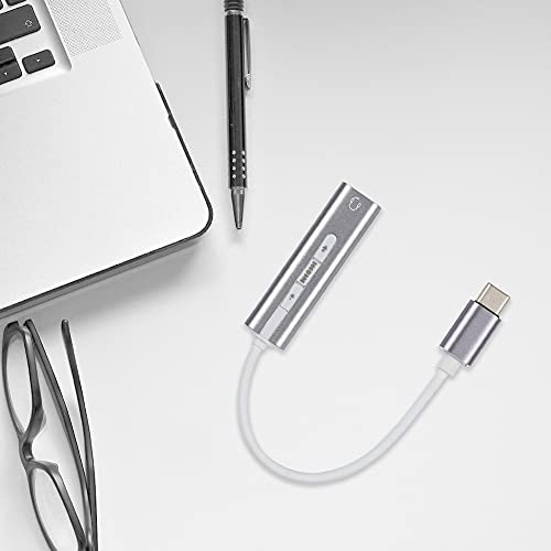 Acouto La Carte Son Stéréo Externe de Type C à 3,5 Mm Femelle pour 98SE / ME / 2000 / XP/Server 2003 / Vista Est de Type Hautement ? C USB avec une Interface Sonore Flexible Qui (GRAY)