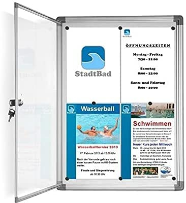 Floodirekt Schaukasten Wand 2 x A4 inkl. Magnete Infokasten Aushang Aushangkasten Magnetische & beschreibbare Rückwand Plakatschaukasten mit Alurahmen & Acrylglas