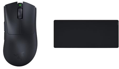 Razer DeathAdder V3 Pro - Souris Esports Ergonomique sans Fil Légère, Design léger 63g & Gigantus V2 XXL- Tapis de Souris Gaming Souple pour la rapidité et Le contrôle, 940 x 410x 4mm