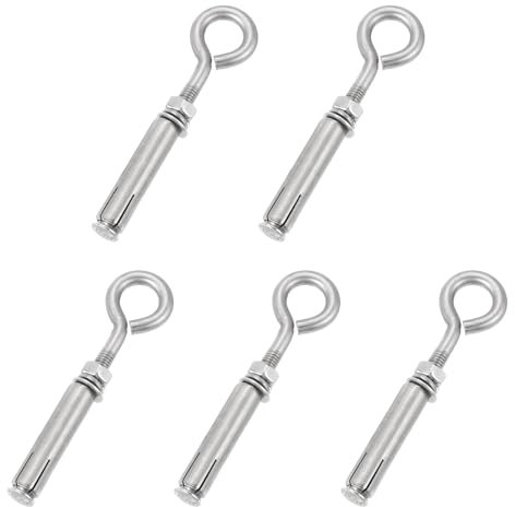 QUARKZMAN 5uds M6 304 Inoxidable Acero Expansión Cáncamo Cerrado Gancho Expansión Perno Tornillo Hormigón Cáncamo para Pared Techo Concreto Mampostería