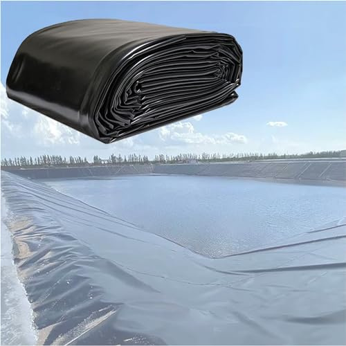 Rivestimento nero per laghetto 10 x 10 m, resistente ai raggi UV, per laghetto da giardino, con spessore di 5 mil, telo per laghetto per rivestimento laghetto, adatto a pesci e piante