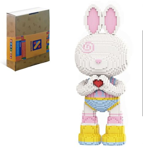 Neacole Blocchi da costruzione di conigli (8000 pezzi) 55 cm, mattoni da costruzione a forma di coniglio, micro blocchi di animali 3D per adulti e bambini, decorazione per casa e ufficio, regali di