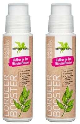 Bense & Eicke LorbeerBooster i.d. Bürstenflasche 200 ml - natürliches Hufpflegeöl mit 20 Prozent Lorbeeröl - pflegt Hufhorn - einfache Anwendung - Made in Germany