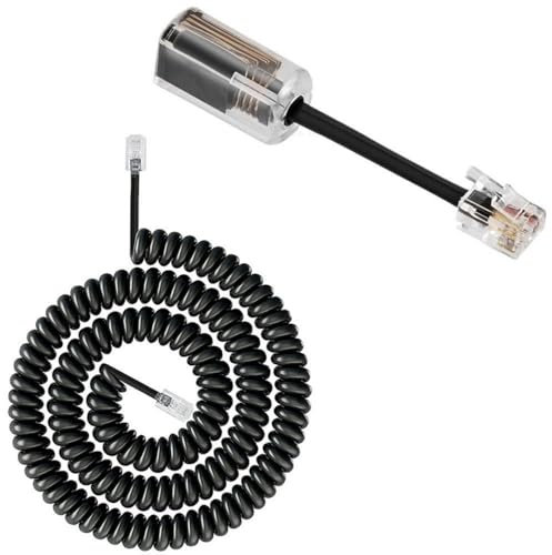 LLHCF 1 set di cavi rotanti a 360 gradi RJ9 per telefono fisso cornetta cavo districatori