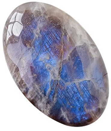 Piedra lunar - Piedra para el pulgar para masaje de bolsillo, Piedraa para la preocupación del pulgar con | Elegante piedraa lunar azul de, pulida a mano, equilibrando la energí