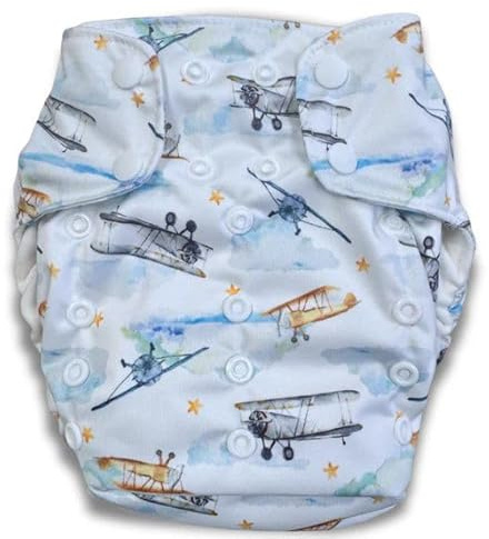 Smart Bottoms Dream Diaper 3.0 AIO Pañal de Tela Talla única (4-16 kg) - Pañal suave todo en uno, a prueba de fugas y sostenible (First Flight)