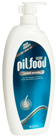 Champú Anticaída Capilar con Pro-Anagex, Ácido Hialurónico y Betaína 500ml - Shampoo Pilfood Direct Vegetal - Fórmula SYNDET y pH5 para Caída de Cabello Intensa - Sin Parabenos, Sulfatos y Siliconas