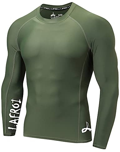 LAFROI Camiseta de Manga Larga para Hombre UPF 50+ | con protección solar, Protectora, Compresión, Ajustada, BJJ, natación, CLYYB