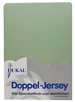 Dukal | Spannbettlaken | 80 x 200 cm | aus hochwertigem DOPPEL-Jersey | 100% Baumwolle | Farbe: lindgrün