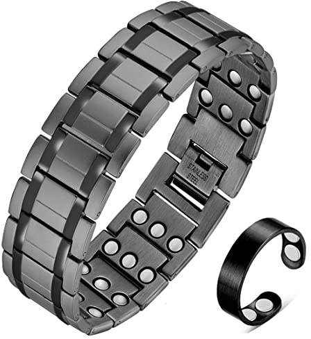 Vicmag Titanium Steel Magnetic Bracelet Men 3800 Gauss Magnets Ring