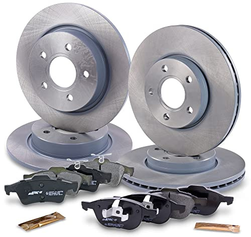ATEC GERMANY Juego de frenos incl. discos de freno delanteros Ø 278 mm ventilados + traseros Ø 271 mm macizos + pastillas de freno Compatible con FORD FOCUS Mk3,FOCUS Mk3 notchback,FOCUS Mk3 Turnier