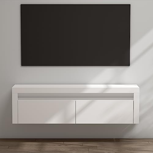 doporro TV Lowboard TV-Schrank Fernsehschrank 160cm in matt Weiß HängendFernsehtisch, TV-Regal für Fernseher Fernsehschrank01