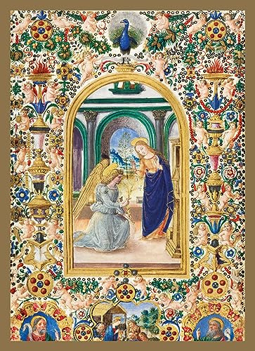 Museums & Galleries Paquete de 8 tarjetas de Navidad, manuscrito iluminado, escena religiosa, ecológicas y reciclables