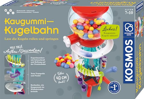 KOSMOS 620653 Kaugummi-Kugelbahn, Kaugummiautomat, Kaugummi Kugelbahn mit echtem Kaugummi, inklusive Kaugummi-Kugeln, Experimentierkasten für Kinder ab 7 Jahren, Amazon Exclusive