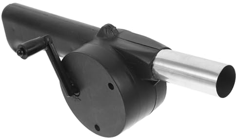 Happyyami Grillzubehör Grill gebläse Handkurbel-Grillventilator Feuergebläse Haartrockner Tragbarer Blaswerkzeug für Grills im Freien Campingzubehör Luft pusten Kamin Grillfan