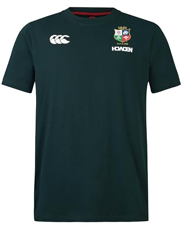 Canterbury Men's British & Irish Lions Canterbury Cotton Rugby Jersey Tee | Short Sleeve T-Shirt | Organic Cotton | Official British & Irish Lions Licensed Product Non-Technical T-Shirt, Scarab, 2XL
