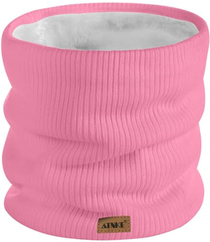 ATNKE Winter Warm Neck Gaiters Thicken Windproof Scarves Dust Face Mask Ski Circle Double Layer Fleece Lined Knit Scarf Gifts for Men and Women