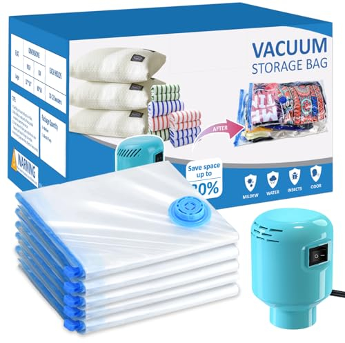 Vakuumbeutel für kleidung 5 Stück Vakuumbeutel für bettdecken (5 Stück 60x80cm) vakuumierbeutel kleidung Reise Vakuum -Wiederverwendbar Kleiderbeutel für Kleidung Bettdecken