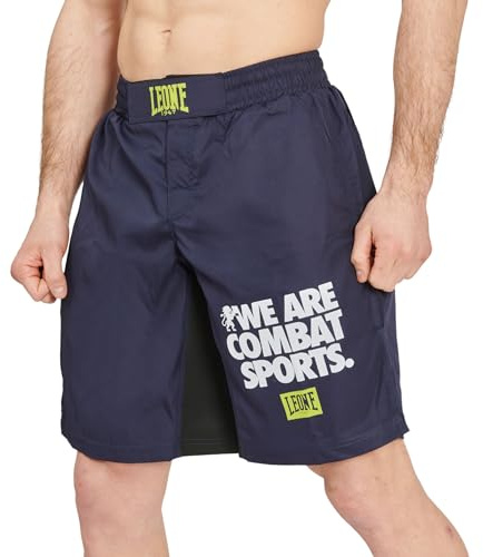 LEONE 1947 Pantalones Cortos de MMA de Corte Regular para Hombre, Azul, Large