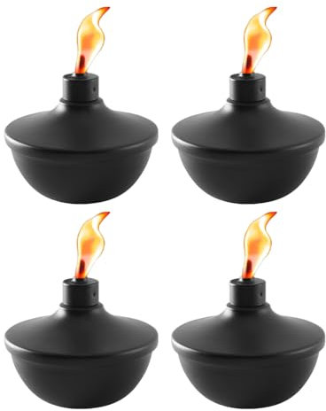 Mzshne Torches de Table en Acier Inoxydable Lampe de Rechange pour Flamme Rechargeable extérieure pour terrasse, Bar, Bord de mer, Patio, Porche