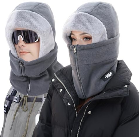 TAGVO Sturmhaube Winter aus Thermo-Fleece, Unisex Warme Plüsch Fahrradhaube, Kapuzenschal, Skimaske, Windschutz Gesicht – Ideal zum Laufen, Skifahren, Radfahren, Motorradfahren und Wandern